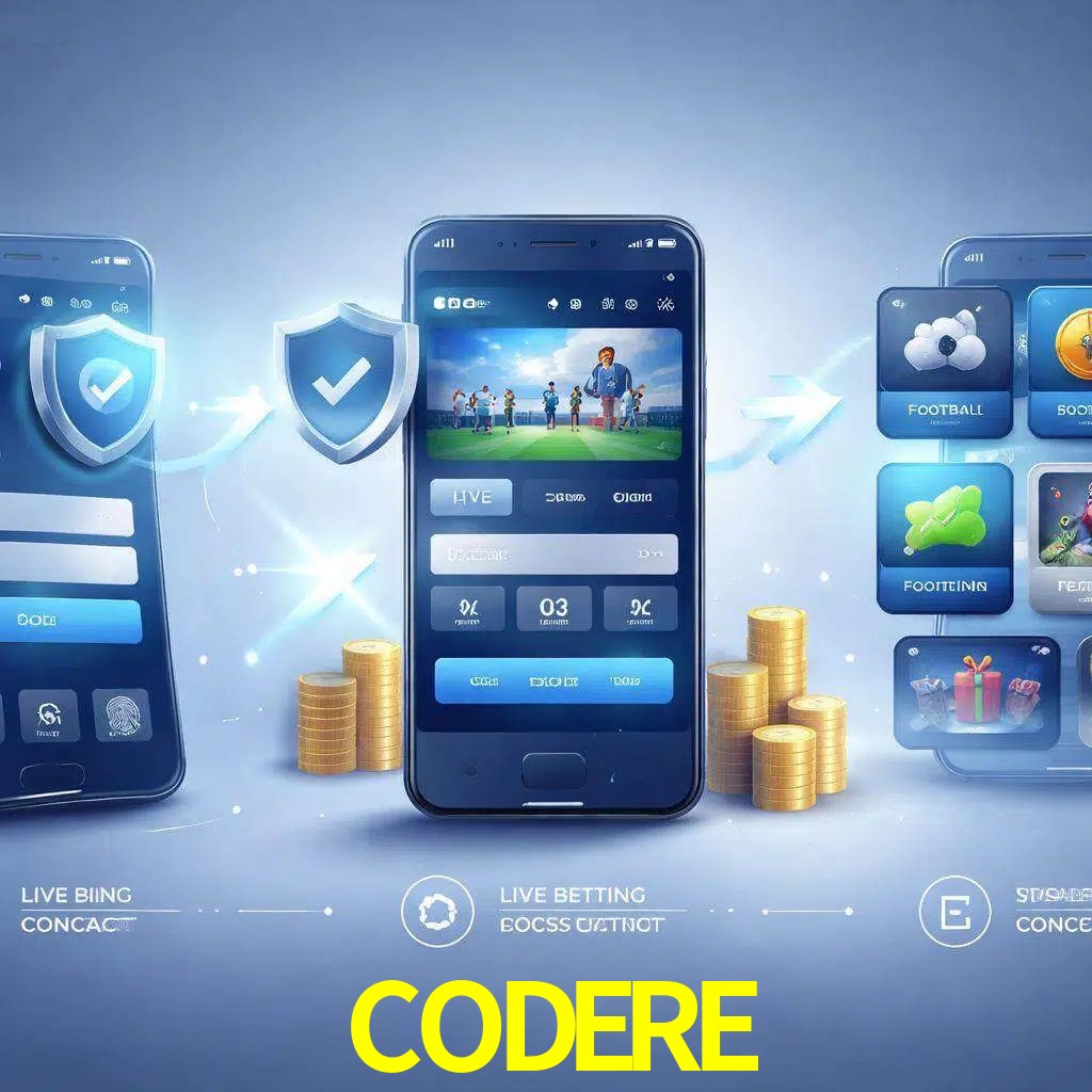 Pasos de acceso a la app CODERE en pantalla de teléfono móvil